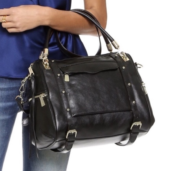 Rebecca Minkoff Handbags - Rebecca Minkoff Large Cupid Satchel Bag - Black